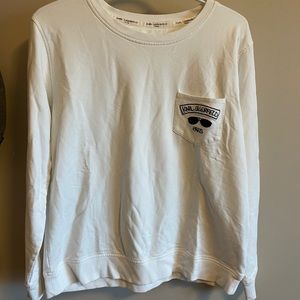 Karl Lagerfeld | White LS Pocket Tee